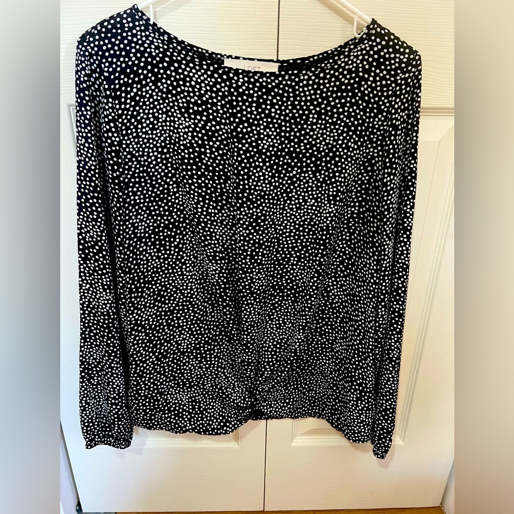 Long Sleeve Polka Dot Blouse
